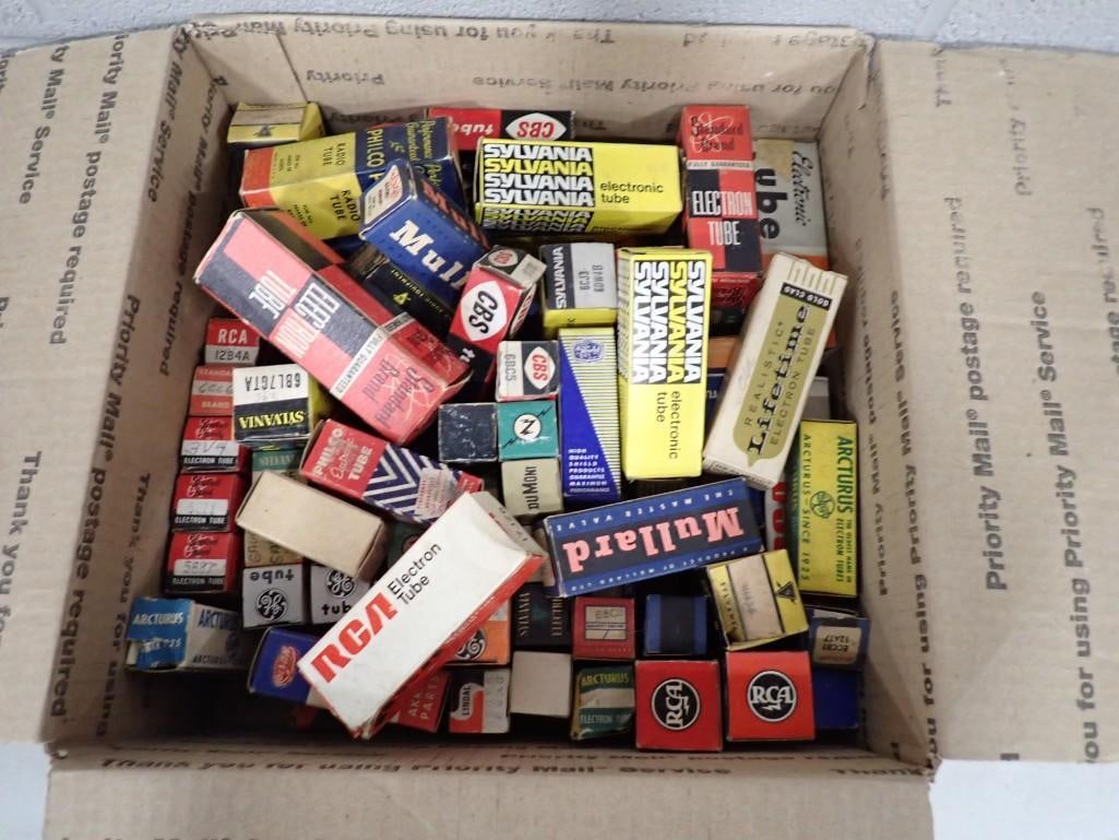 Large Box full of assorted Vacuum Tubes in original boxes (1 of 8)