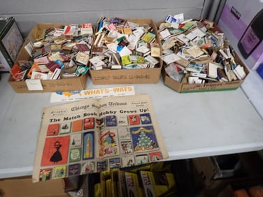 Huge Lot of assorted Matches including Vintage and Advertising, 1940 Chicago Tribune about Matchbook