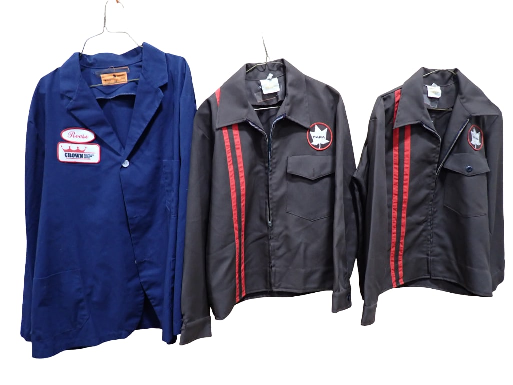 3 Service Station / Gas Style Style Work Shirts or Zip Up Jackets including Crown and Cara (1 of 13)