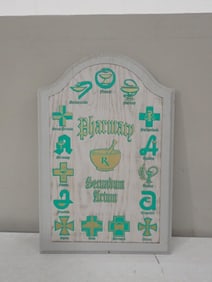 Countries of the World Pharmacy Symbols Wooden Sign Secudum Artem