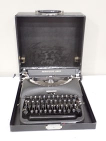 Vintage Remington Rand Black Typewriter with built in case