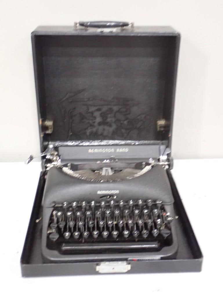 Vintage Remington Rand Black Typewriter with built in case (1 of 6)