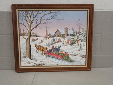 Framed C Carson Numbered 215 / 950 Winter Print