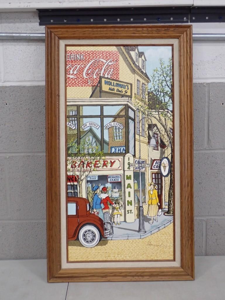 Framed H. Hargrove Print with Coca Cola Advertising (1 of 4)