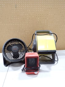 3 Fans including Carpet drier, Heater, Honeywell. All work