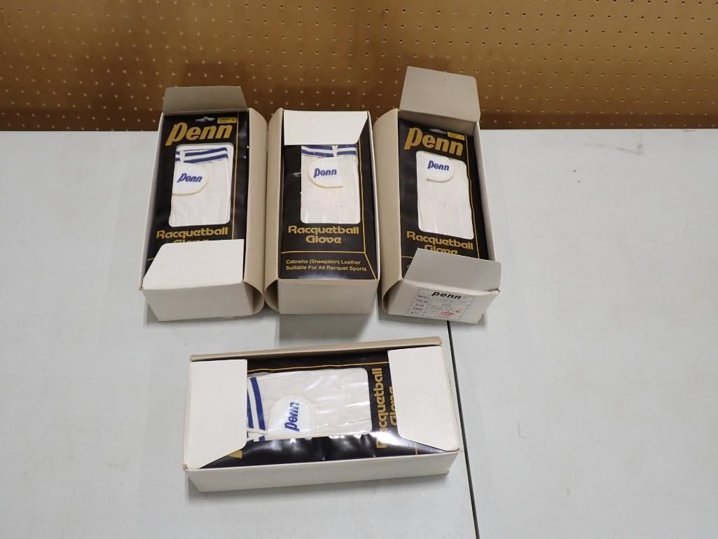 Lot of New in Package Penn Sheepskin Leather Racquetball Gloves: Lot of New in Package Penn Sheepskin Leather Racquetball Gloves All pictures are considered part of the description and should be examined carefully by bidders. Live Auctioneers is now offering Live S