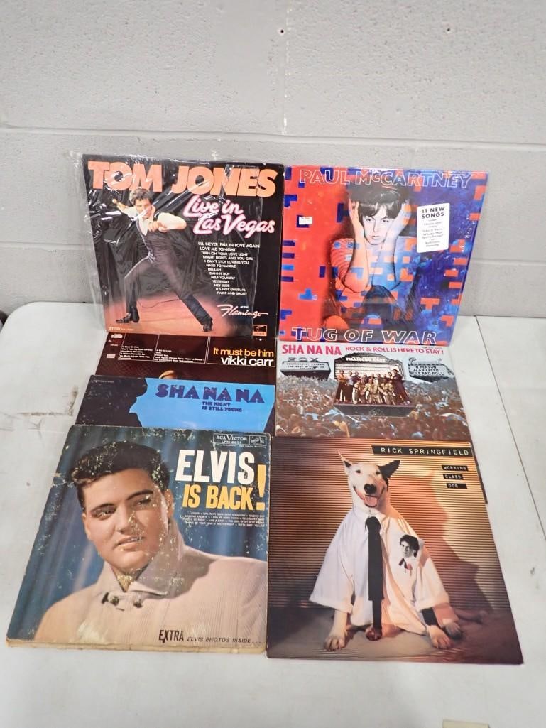 Vinyl Record Lot including Paul McCartney, Sha Na Na, Tom Jones, Elvis, Rick Springfield, Vikki Carr (1 of 6)