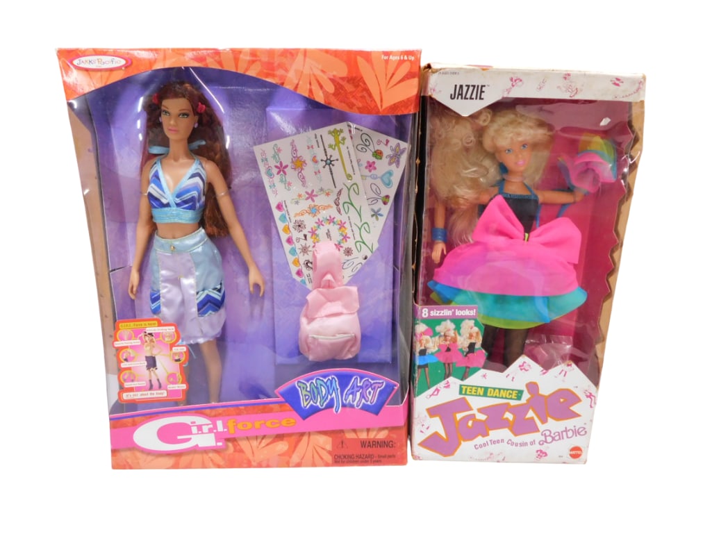 Vtg Teen Dance Jazzie & GIRL Force Body Art Dolls Jakks NIB Lot (1 of 8)