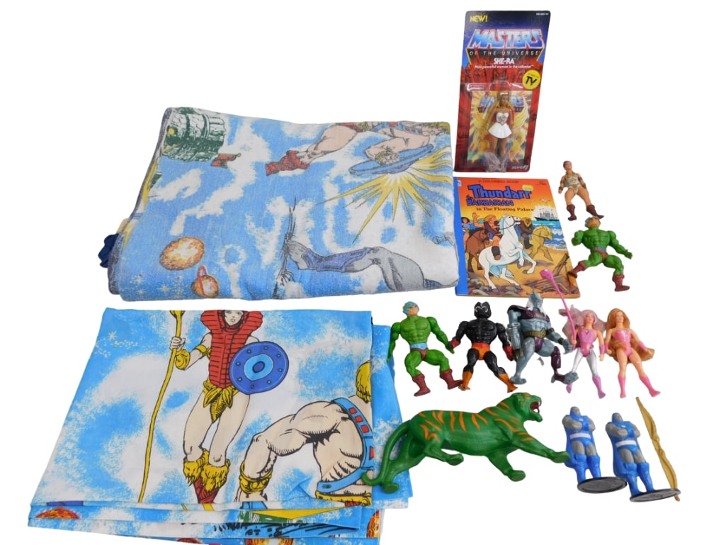 Vtg 1980s He-Man Masters of the Universe MOTU Blanket, Figures, She-Ra, Etc Lot (1 of 9)