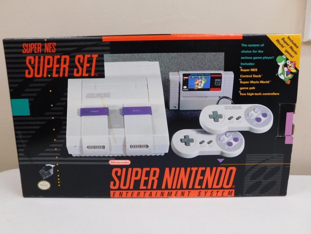 Super Nintendo in Original Box w/ Controllers, Wires, Mario Kart Game, & Paperwork (1 of 10)