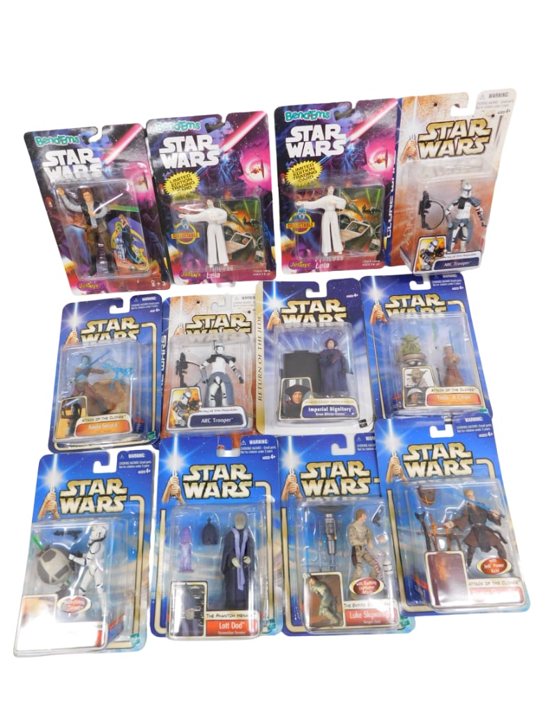 12 Star Wars Figures incl Episode 2 & Bend-Ems New in Package (1 of 5)