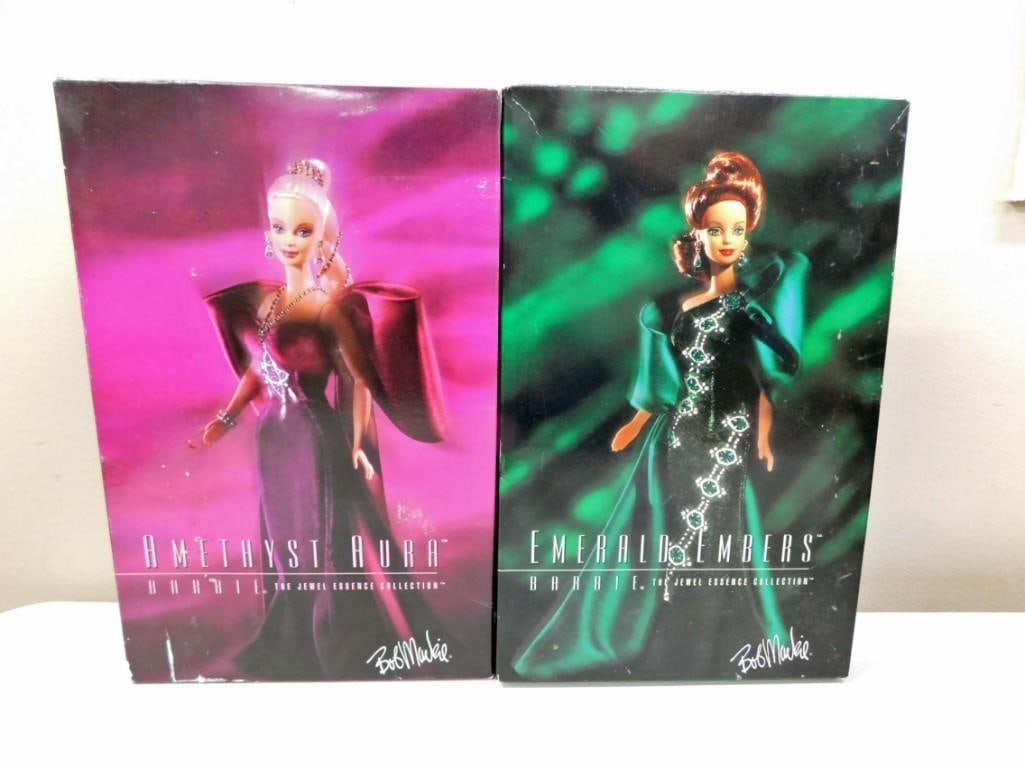 2 Bob Mackie Barbie Dolls incl Amethyst Aura and Emerald Embers Both In Original Boxes (1 of 5)