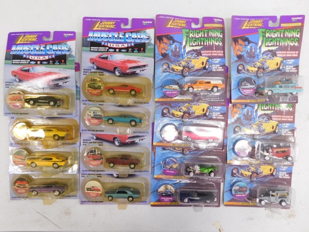 15 Johnny Lightning Cars and Vehicles incl Frightning Lightnings and Muscle Cars USA New in Package: Lot of 15 Johnny Lightning Cars and Vehicles incl Fright'ning Lightnings and Muscle Cars USA New in Package All pictures are considered part of the description and should be examined carefull