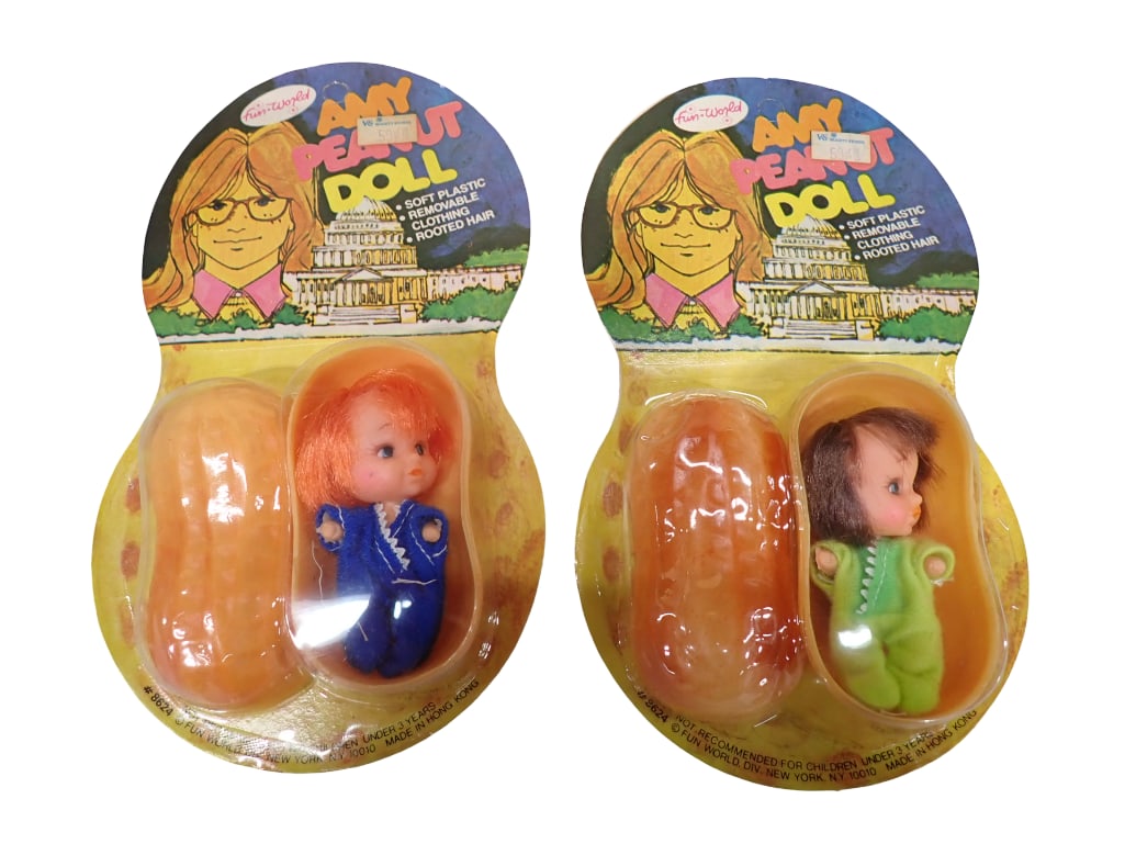 2 Vtg 1970s Amy Peanut Dolls NOS New Old Stock: 2 Vintage 1970s Amy Peanut Dolls NOS New Old Stock All pictures are considered part of the description and should be examined carefully by bidders. Live Auctioneers is now offering Live Shipping throu