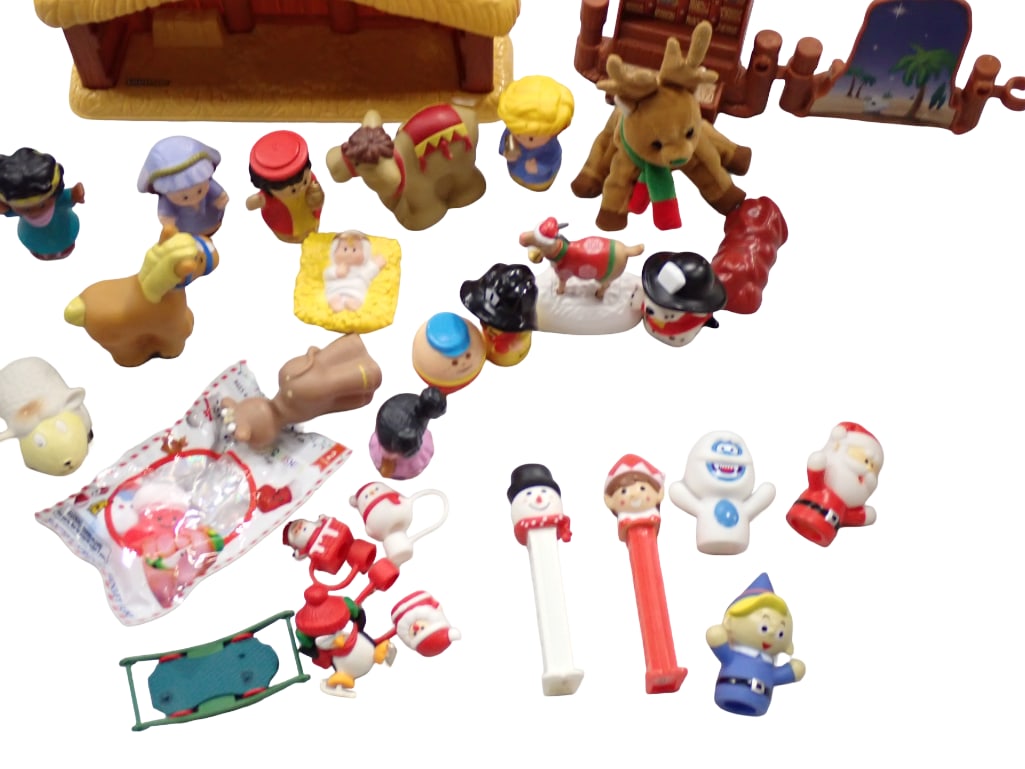 Partial Little People Nativity Set, Pez Dispensers, Christmas Small Figures, and More (1 of 3)