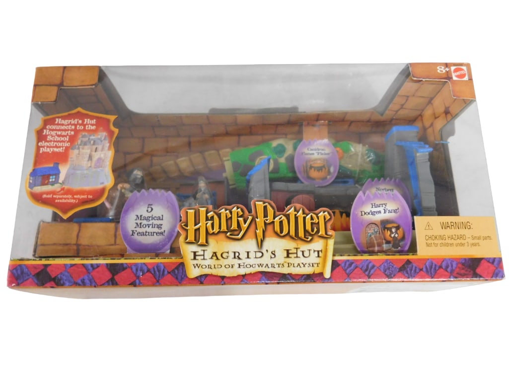 Harry Potter Hagrid's Hut World of Hogwarts Playset New in Box By Mattel: Harry Potter Hagrid's Hut World of Hogwarts Playset New in Box By Mattel All pictures are considered part of the description and should be examined carefully by bidders. Live Auctioneers is now