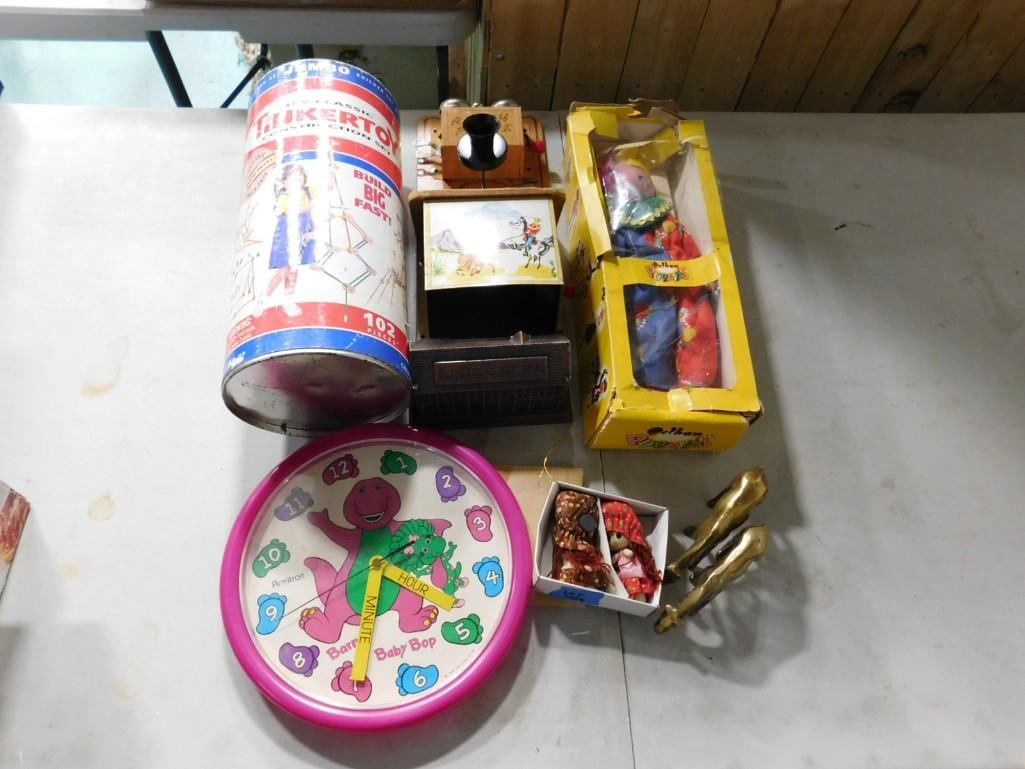 Toys Etc incl Mini Dolls, Pelham Puppets Clown in Original Box, Ranch Phone Toy, (1 of 4)