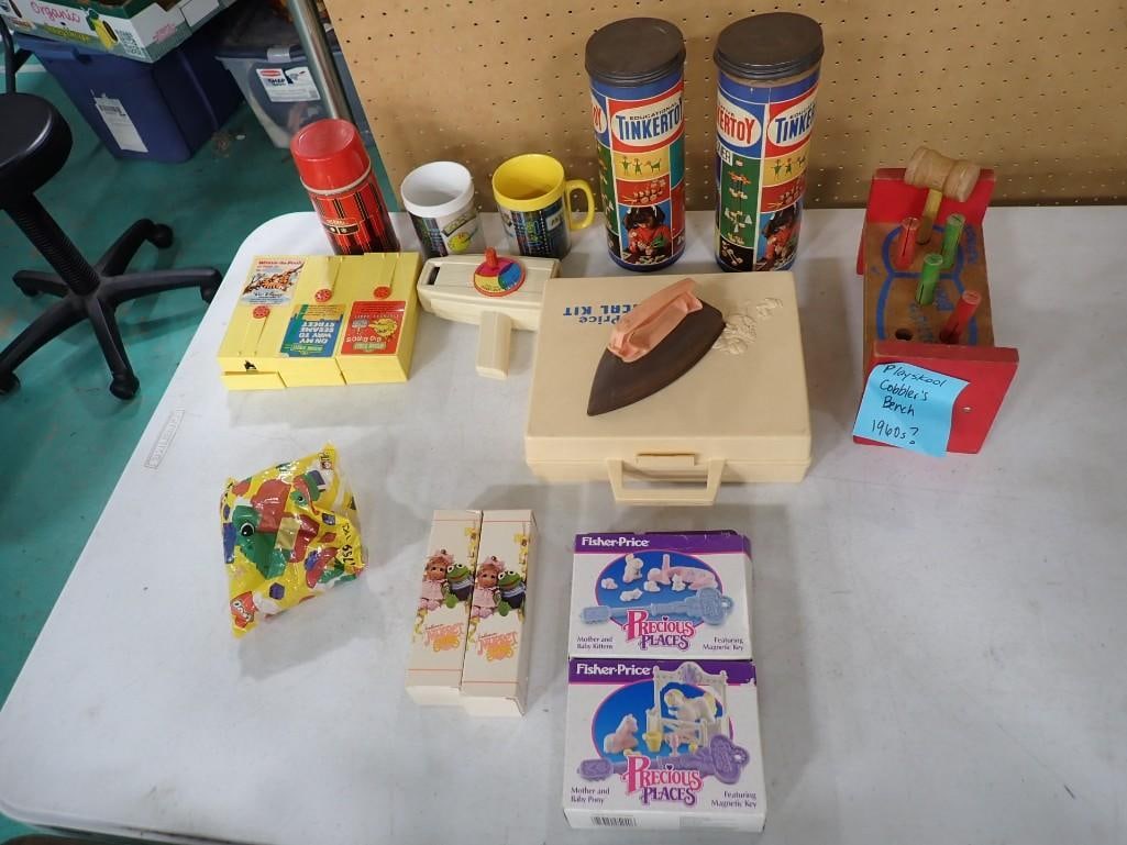 Toy Lot incl Pac-Man Mugs, Fisher Price Precious Places, Playskool Cobbler's Bench,: Toy Lot incl Pac-Man Mugs, Fisher Price Precious Places, Playskool Cobbler's Bench, Fisher Price Medical Kit, Fisher Price Movie Viewer, Tinker Toys, etc All pictures are considered part of the d