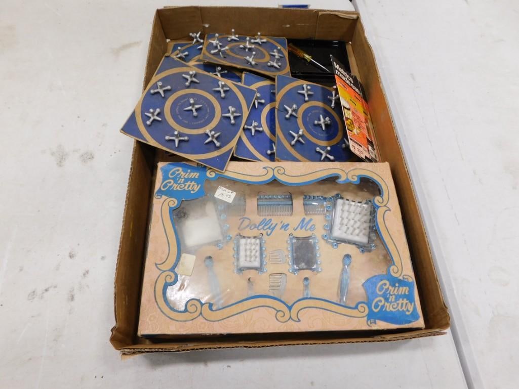 Vintage Prim 'n Pretty Doll 'n Me Playset and Sets of Jacks NOS New Old Stock: Vintage Prim 'n Pretty Doll 'n Me Playset and Sets of Jacks NOS New Old Stock All pictures are considered part of the description and should be examined carefully by bidders. Live Auctioneers 