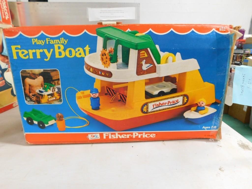 Vintage 1979 Fisher Price Little People Ferry Boat in Original Box: Vintage 1979 Fisher Price Little People Ferry Boat in Original Box Condition: complete but 1 life preserver is broken All pictures are considered part of the description and should be exam