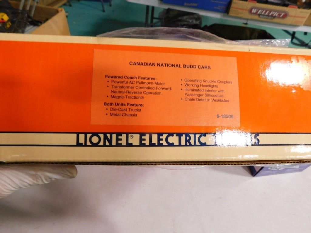 Lionel Canadian National Budd Cars 6-18506: Lionel Canadian National Budd Cars 6-18506 All pictures are considered part of the description and should be examined carefully by bidders. Live Auctioneers is now offering Live Shipping through them.