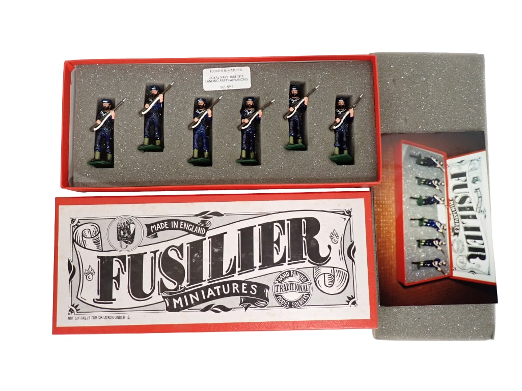 Fusilier Miniatures Royal Navy 1888-1918 Landing Party Advancing Set no 3 Toy Soldiers (1 of 7)