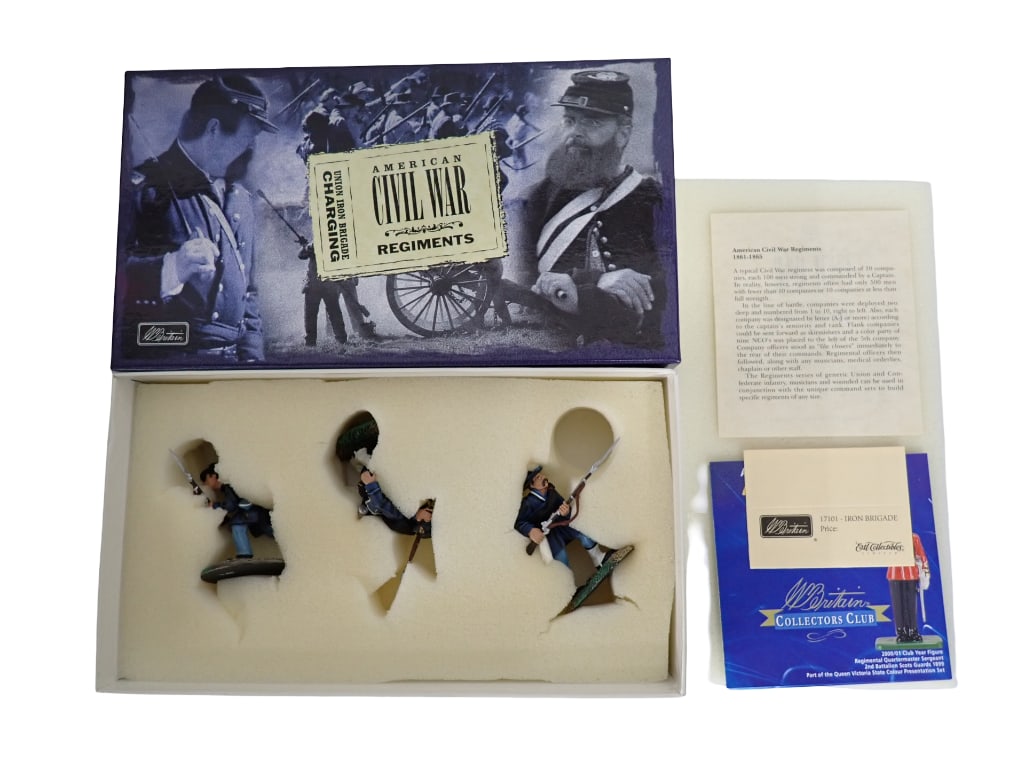 Britains Toy Soldiers American Civil War Regiments Union Iron Brigade Charging W Britain Set (1 of 8)