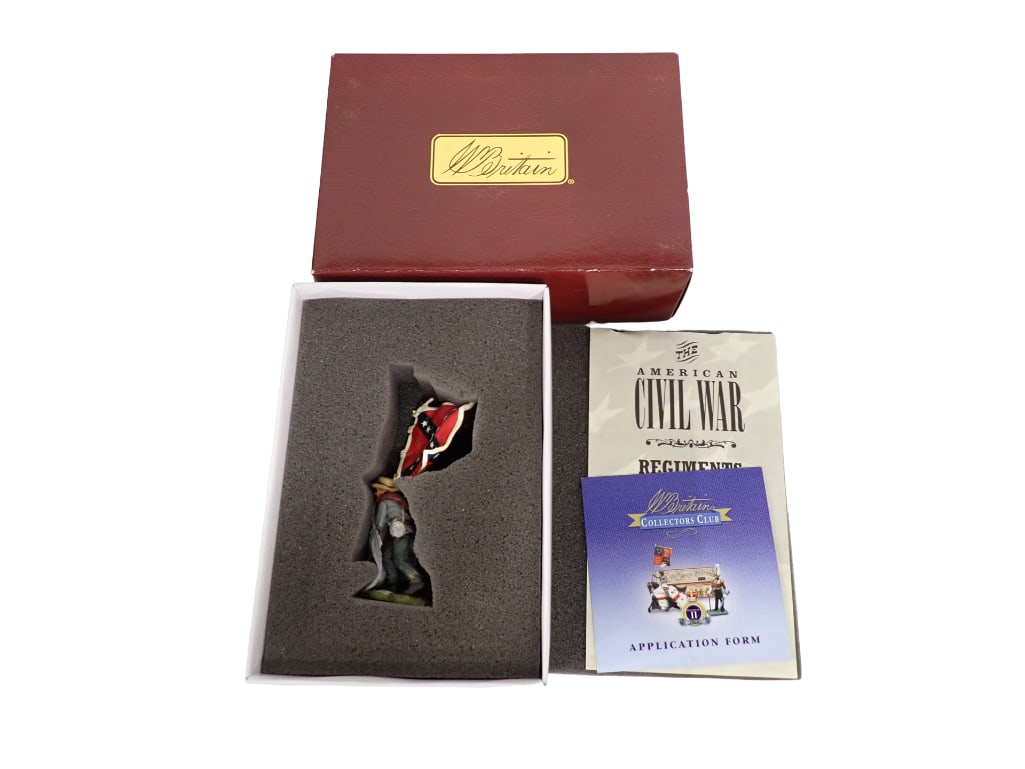 Britains Toy Soldier 17526 Confederate Colour Bearer with Flag in Original Box American Civil War: Britains Toy Soldier 17526 Confederate Colour Bearer with Flag in Original Box American Civil War All pictures are considered part of the description and should be examined carefully by bidders. Live 