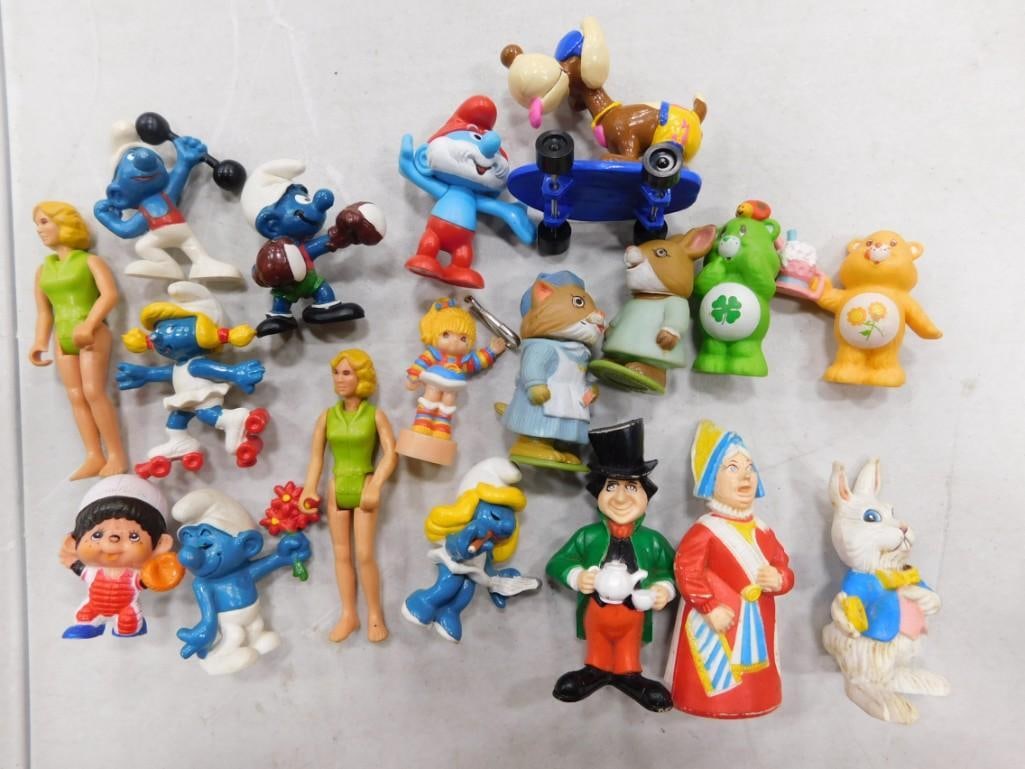 Assorted Toy Figure Lot including Smurfs, Care Bears, Alice In Wonderland, Rainbow Brite, etc. (1 of 4)