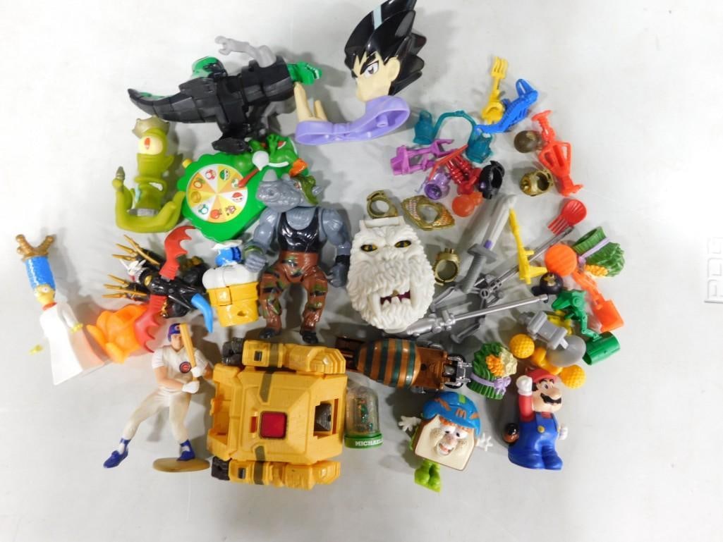 Assorted Toy Lot including Simpsons, TMNT, McDonald's, Super Mario, Anime, etc. (1 of 5)