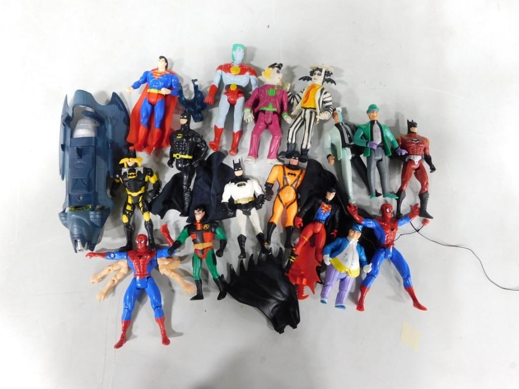 Action Figure Lot including Superman, Spider-Man, Penguin, Batman, etc. (1 of 4)