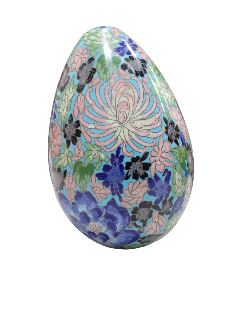 Large Cloisonne Egg 9" Tall (1 of 5)