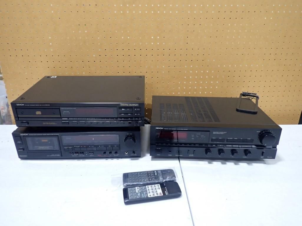 Denon Stereo Equipment including 3 Head Cassette Deck DR-M24HX, CD Player DCD-910, AM/FM Receiver (1 of 12)