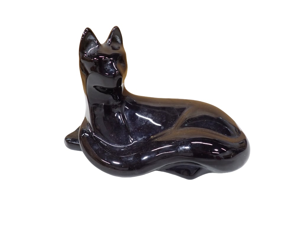 Vintage Black Haeger Pottery Cat or Panther: Vintage Black Haeger Pottery Cat or Panther All pictures are considered part of the description and should be examined carefully by bidders. Live Auctioneers is now offering Live Shipping through th