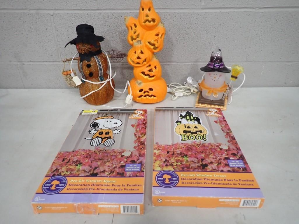 Vintage Halloween / Fall Light Up Pumpkin Man, Original S'More Figure, Peanuts / Snoopy Pre lit (1 of 5)