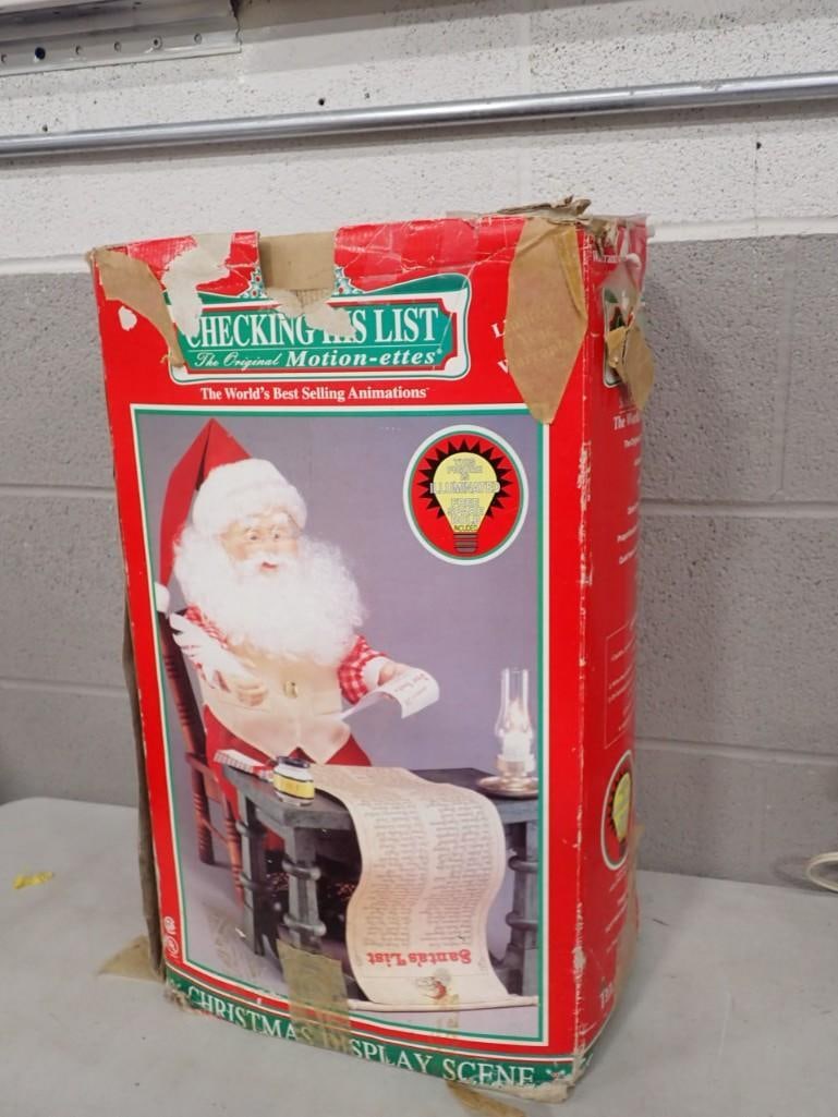 Animated Illuminated Santa Claus Christmas Display Checking His List with Box (1 of 8)