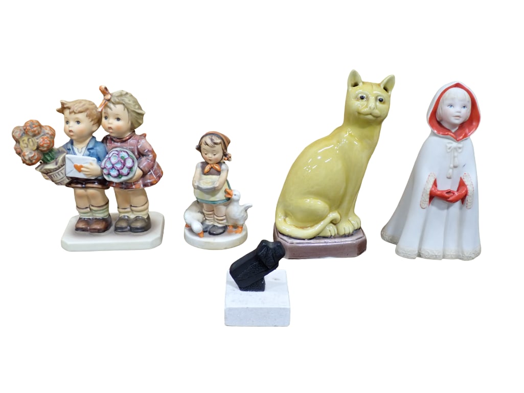 Figurine Lot incl Porcelain Cat, Cybis Little Red Riding Hood, Goebel Hummel The Love Lives On (1 of 17)