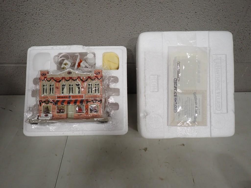 Hawthorne Village Chicago Bears Barber Shop Christmas Village Building (1 of 5)