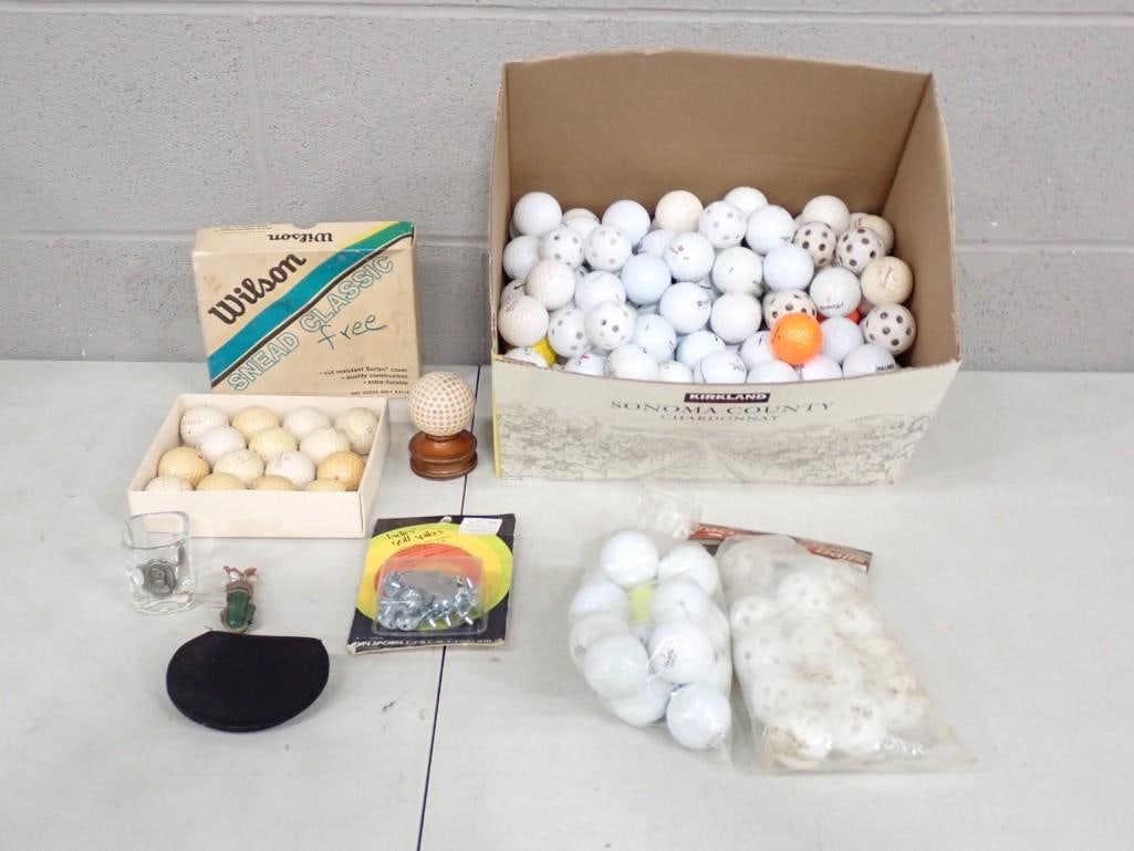 Large Lot of assorted Golf Balls, Practice Balls, Golf Spikes, etc: Large Lot of assorted Golf Balls, Practice Balls, Golf Spikes, etc All pictures are considered part of the description and should be examined carefully by bidders. Live Auctioneers is now offering Liv