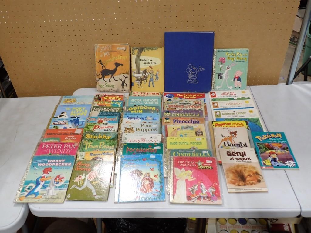 Vintage Children's Books including Golden Books, Walt Disney, Pokemon, Dr. Seuss, Classics, etc.: Vintage Children's Books including Golden Books, Walt Disney, Pokemon, Dr. Seuss, Classics, etc. All pictures are considered part of the description and should be examined carefully by bidders. Li