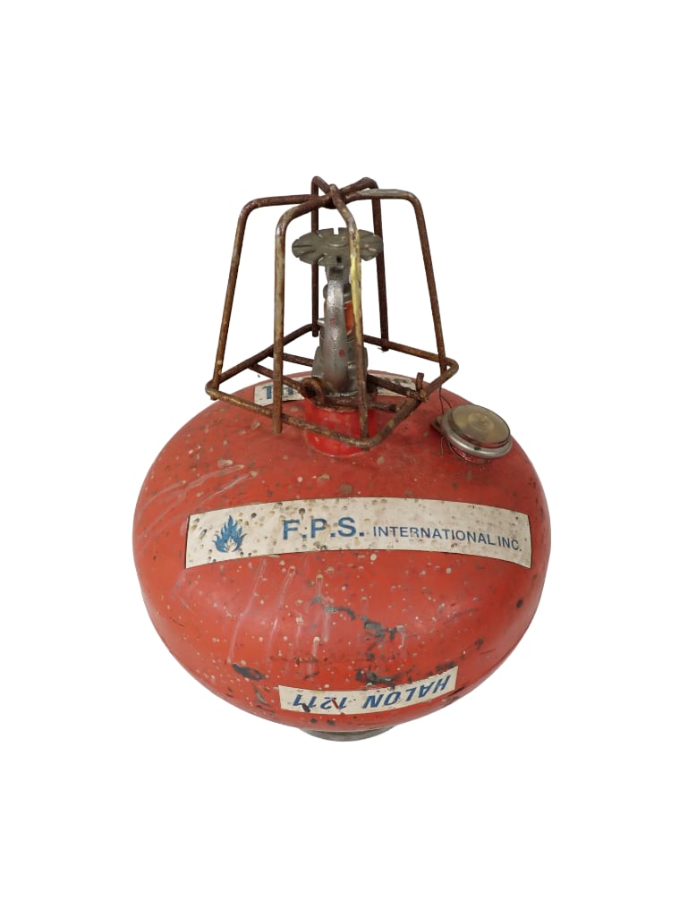 Vintage F.P.S. International Halon 1211 Fire Extinguisher: Vintage F.P.S. International Halon 1211 Fire Extinguisher Condition: Unchecked. At the very least, this would need to be serviced and filled before use. This is being sold as a