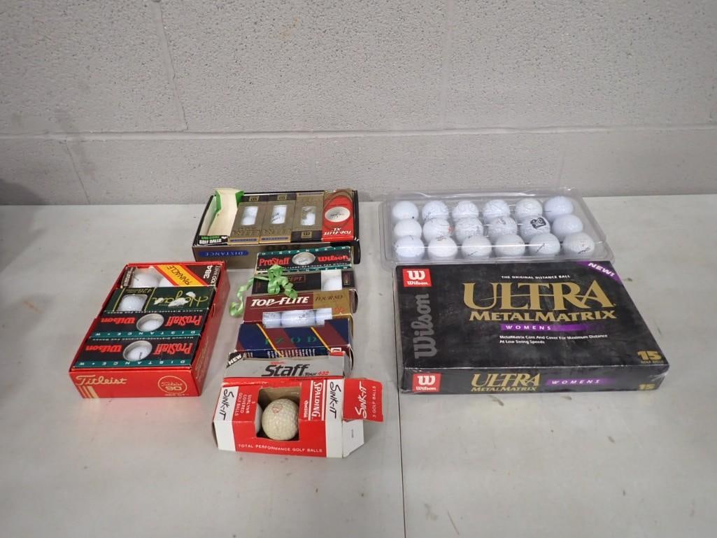 Lot of assorted Golf Balls including New in Package: Lot of assorted Golf Balls including New in Package All pictures are considered part of the description and should be examined carefully by bidders. Live Auctioneers is now offering Live Shipping thro