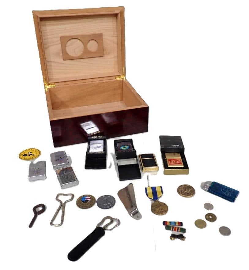 Cigar Box full of Zippo Lighters and another Smalls (1 of 7)