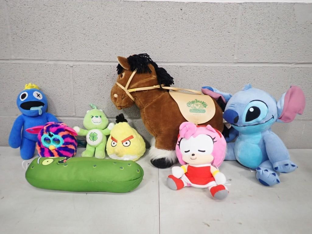 Assorted Plush / Toy Lot including Angry Birds, Furby, Care Bears, Veggie Tales, Robox, Stitch, Cabb (1 of 5)