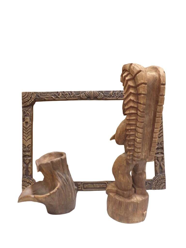 Vintage United Airlines Lot - Large Frame and a Tiki 2 Piece Fountain (1 of 9)