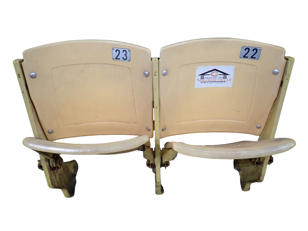 Two Connected Vintage Soldier Field Stadium Seats (1 of 8)