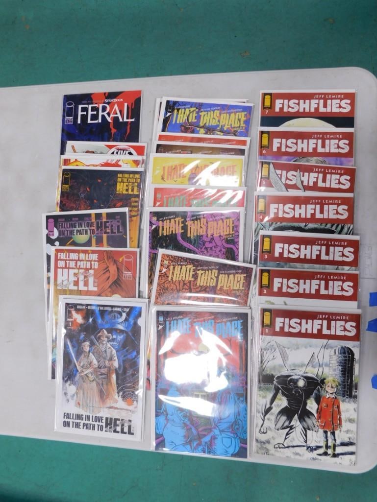 23 Comics incl Falling In Love On The Path To Hell, Feral, Fire Power, Fishflies, (1 of 4)