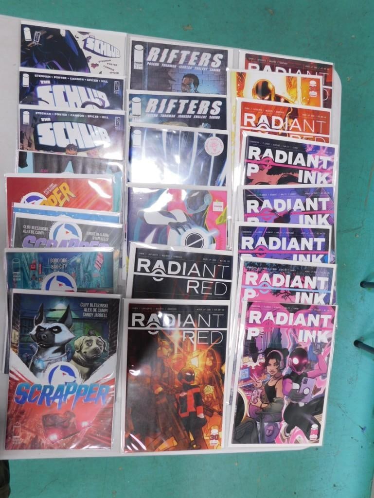 23 Comics incl Radiant Black, Radiant Pink, Radiant Red, Rifters, Schlub, Scrapper (1 of 4)