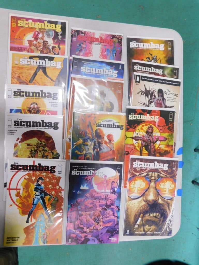 Scumbag 16 total comic books: Scumbag 16 total comic books. All pictures are considered part of the description and should be examined carefully by bidders. Live Auctioneers is now offering Live Shipping through them.? This is an