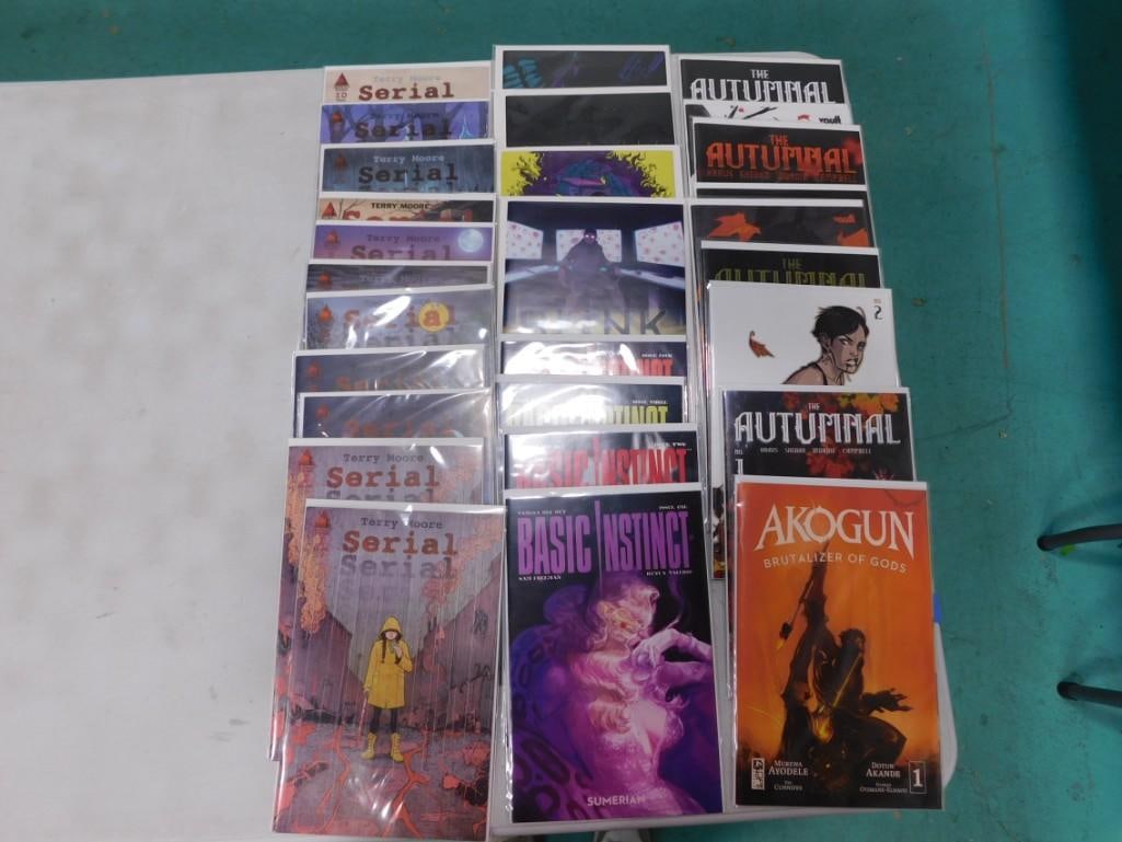 Comic Books including Akogun: Brutalizer of Gods, Basic Instinct, Blink (Oni Press), Serial (Abstrac (1 of 4)